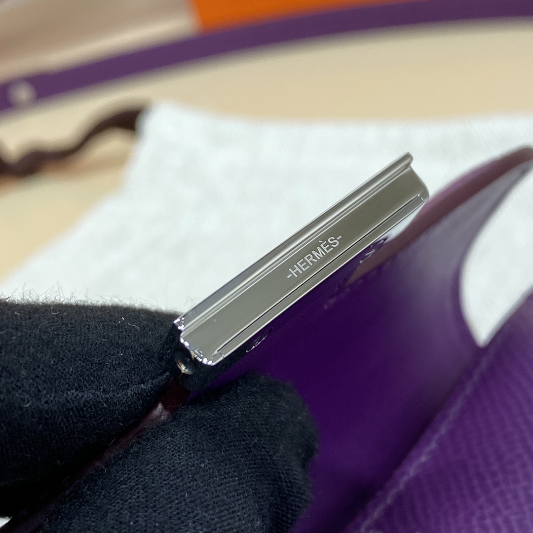 Hermes Constance Slim Wallet Belt Bag In Violet Epsom Leather